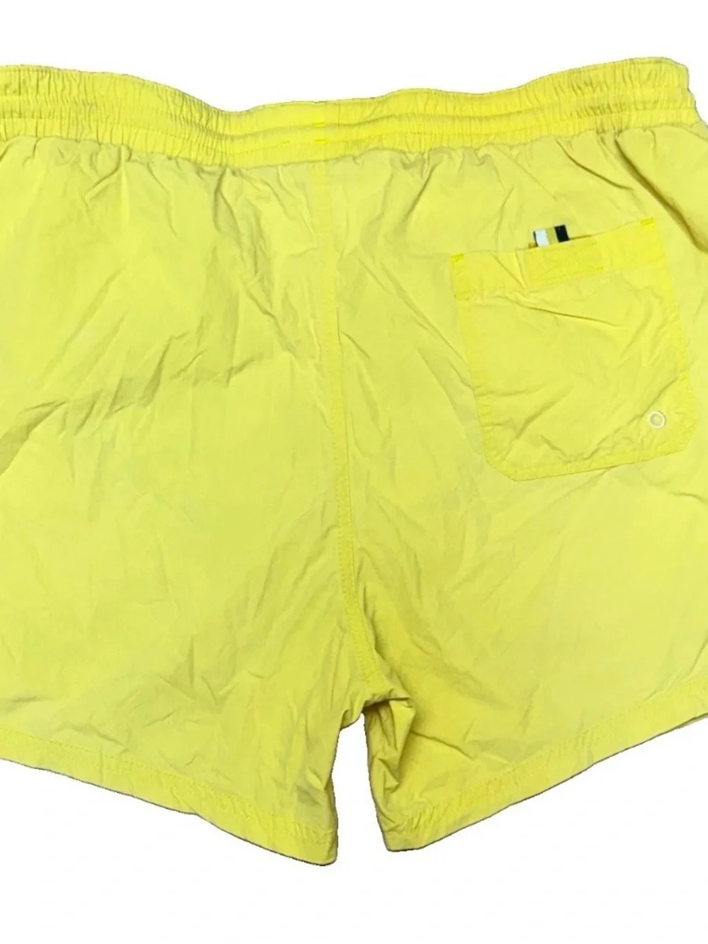 Hugo Boss Yellow Swim / Running Shorts Trunks Sz L mesh lining